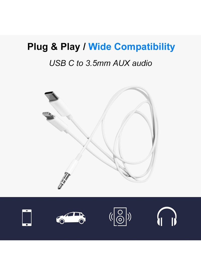 Generic - JHCM32 2-in-1 Audio Adapter - USB Type-C, Lightning to 3.5mm Aux Cable 1M for iPhone, Android - Image 1