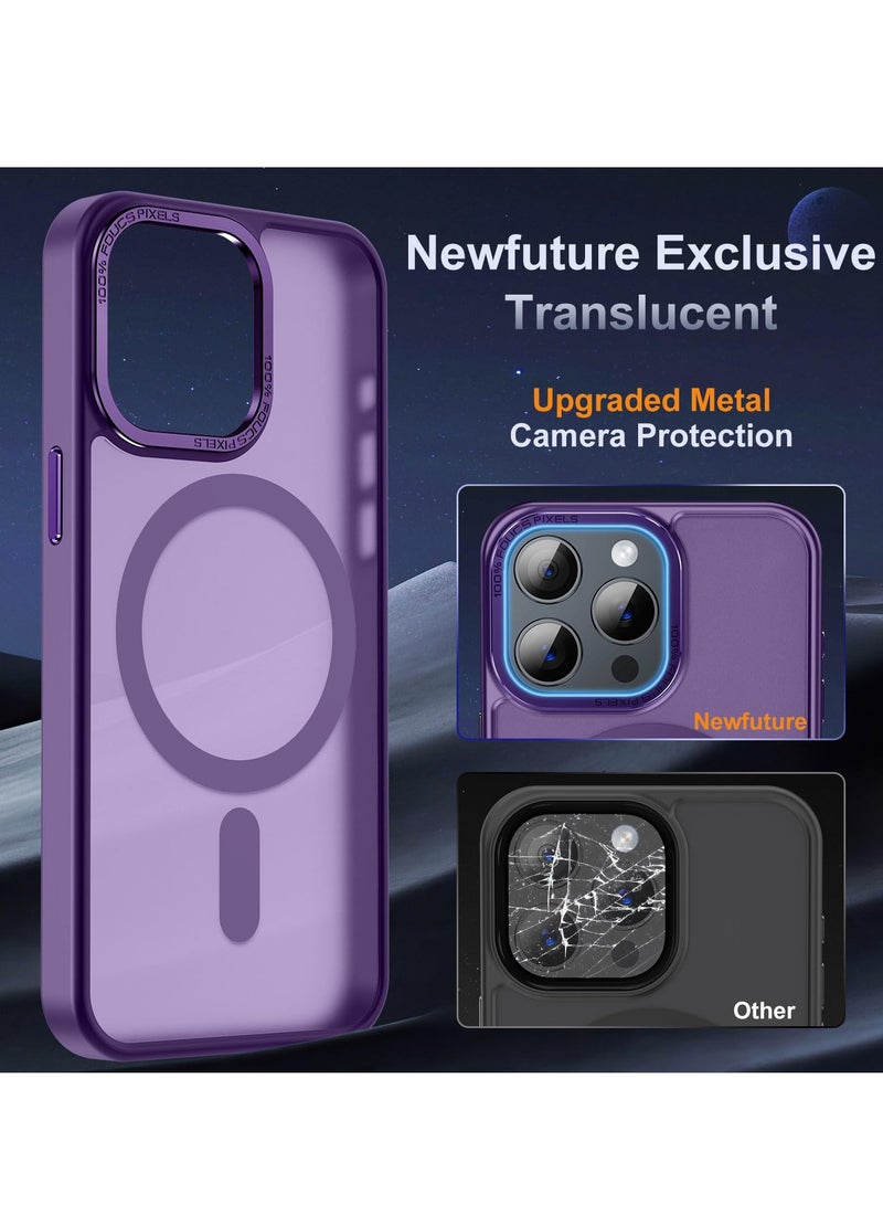 Concretization iPhone 16 Pro Max Magnetic MagSafe Case,【Full Shockproof Protection】Translucent Matte Back, Slim Phone Cover with Strong Magnet for Apple 16 Pro Max (2024)(Purple) - Image 4