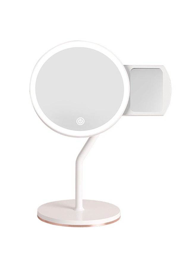 Generic - 360° Rotating Makeup Mirror With Light 3x Magnifying Mirror HD Rechargeable Desktop Mirror Portable Travel Accessories For Outdoor Camping Business Trip Bedroom Bathroom - Image 1