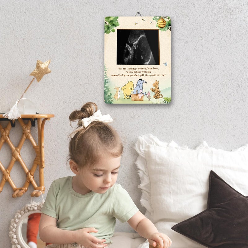 ALodr Winnie Pregnancy Milestone Keepsake  Ultrasound Picture Frame  Baby Shower Sign  Decor  Gifts for Gender Reveal - Image 4