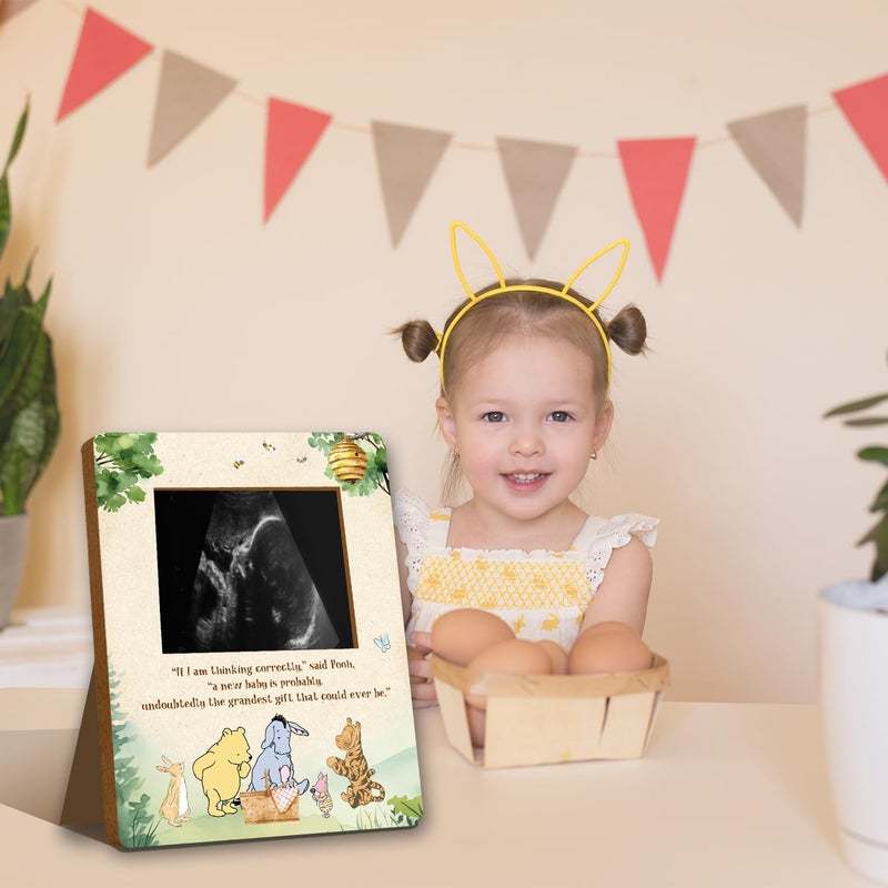 ALodr Winnie Pregnancy Milestone Keepsake  Ultrasound Picture Frame  Baby Shower Sign  Decor  Gifts for Gender Reveal - Image 5