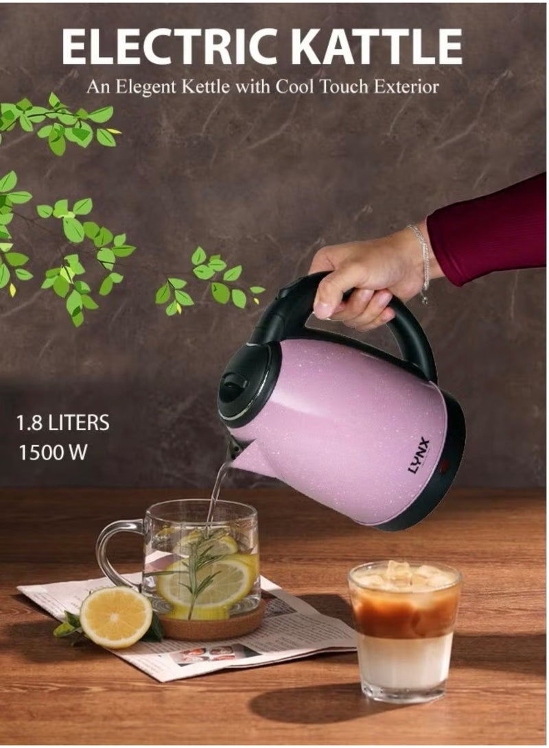 LYNX Electric Kettle 1500W 1.8L Capacity with Rapid Boiling and Auto Switch Off - Image 2