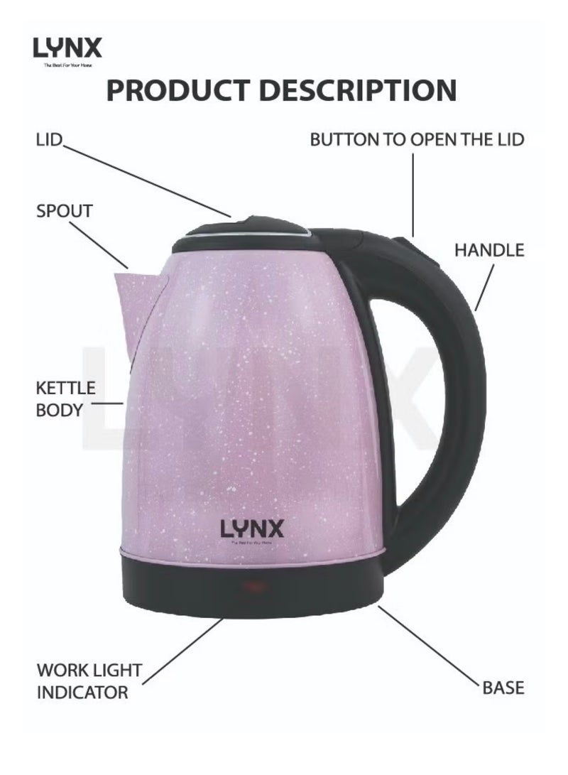 LYNX Electric Kettle 1500W 1.8L Capacity with Rapid Boiling and Auto Switch Off - Image 3