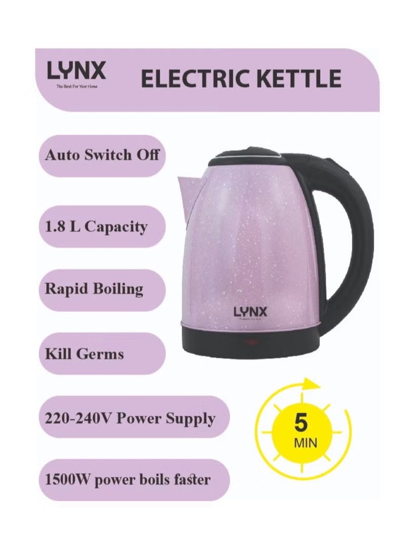 LYNX Electric Kettle 1500W 1.8L Capacity with Rapid Boiling and Auto Switch Off - Image 5