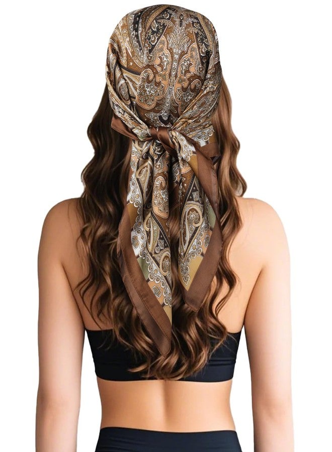 Sumolux Head Hair Scarf for Women Like Satin Silk Scarf Bandana Hair Wrapping Night Large Square Scarves 27.5" - Image 4