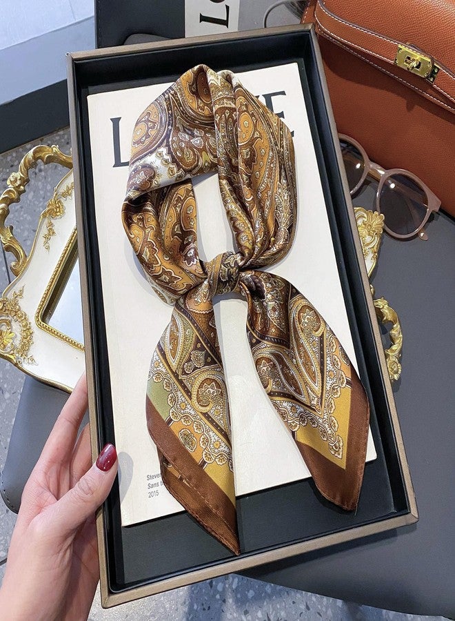 Sumolux Head Hair Scarf for Women Like Satin Silk Scarf Bandana Hair Wrapping Night Large Square Scarves 27.5" - Image 5