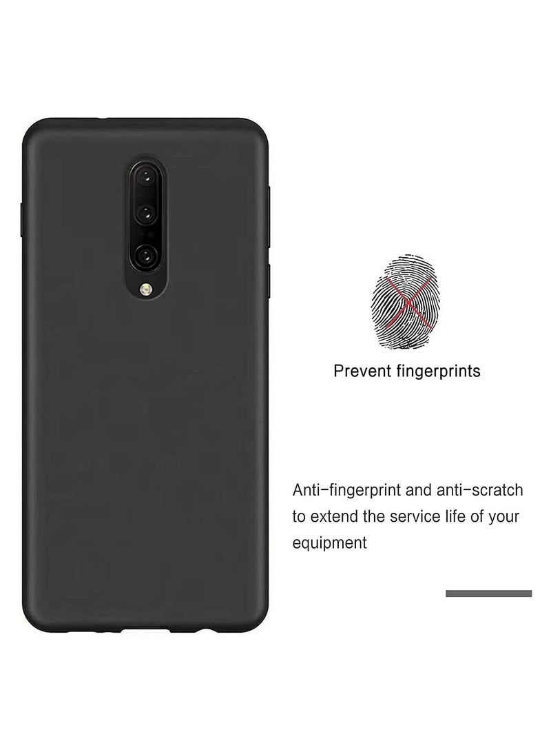 فيسوس OnePlus 8 سائل السيليكون العلبة الناعمة ذات البطانة الدقيقة الناعمة مرنة مرنة الصدمة الممتازة الغطاء الكامل للحماية من الجسم (OnePlus 8 ، أسود) - Image 3