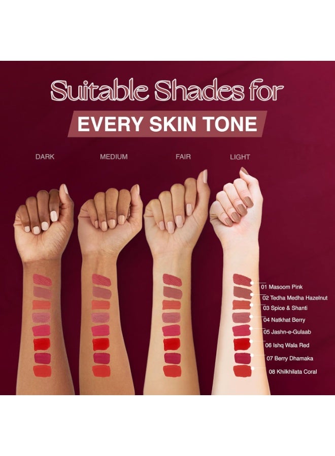 Nourish Mantra’s Jashn-E-Gulab Lipstick (3.5ml)/ Creamy Matte Liquid Lipstick with SPF/Water Proof/Smudge Proof/Transfer Proof/Long Lasting/Suits All Skin Tones - Image 4