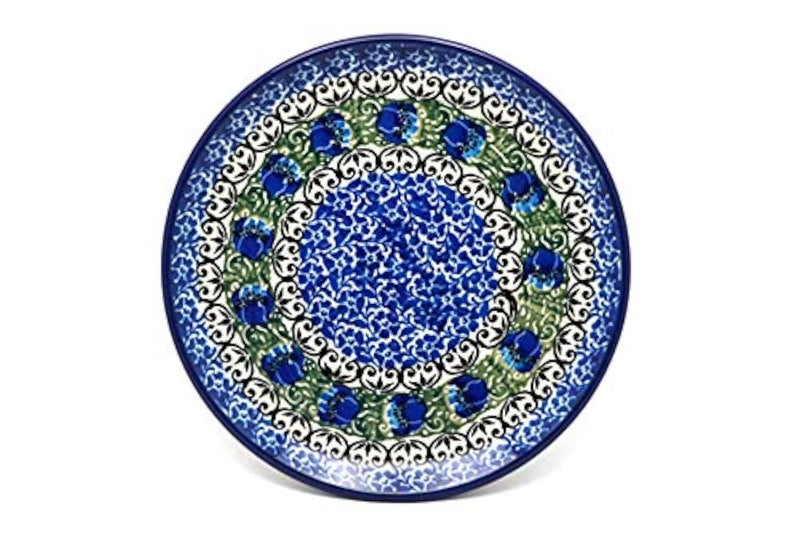 Polish Pottery Plate  Bread  Butter 6 14  Peacock Feather