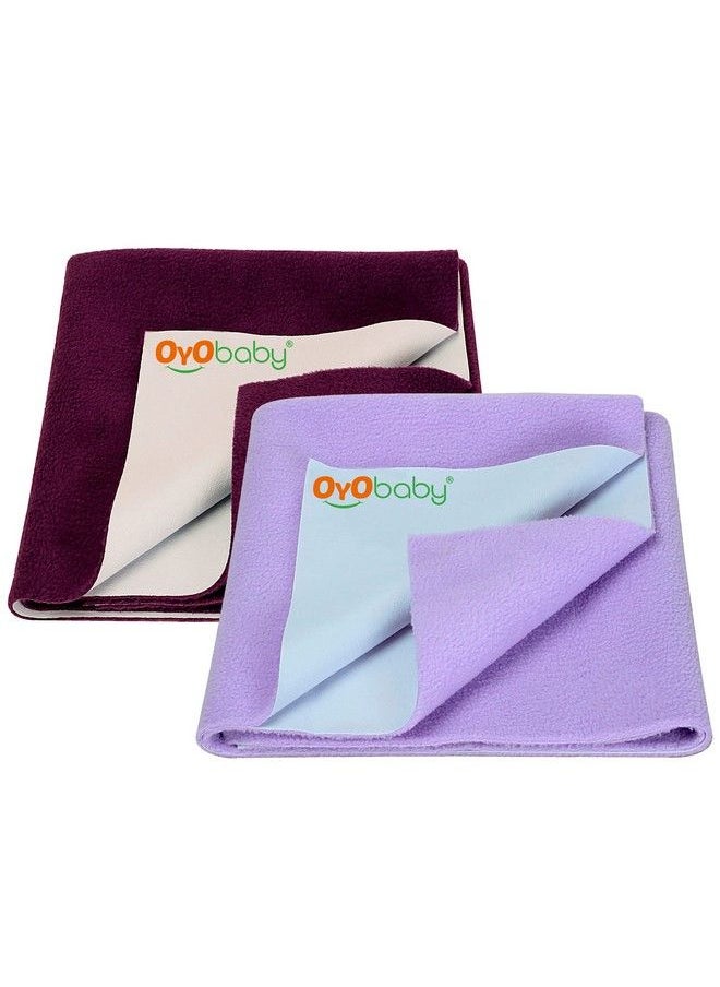 OYO BABY Waterproof Baby Bed Protector Dry Sheets For New Born Babies ; Reusable Mats ; Cot & Bassinet Gift Pack (Gift Pack 2 (70Cm X 50Cm) Plum + Voilet)  - Image 1