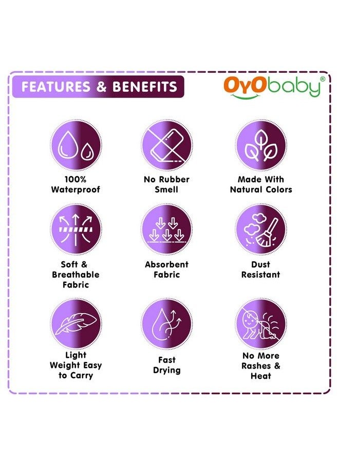 OYO BABY Waterproof Baby Bed Protector Dry Sheets For New Born Babies ; Reusable Mats ; Cot & Bassinet Gift Pack (Gift Pack 2 (70Cm X 50Cm) Plum + Voilet)  - Image 4