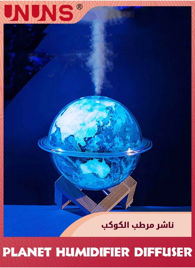 UNUNS Mini Diffuser Humidifier,Innovative Planet Light Humidifier,2 IN 1 LED Night Light And Humidifier,Cool Mist Humidifiers,USB Humidifiers With Stand,Earth Night Light For Kids Room Decor,330ml  - Image 5