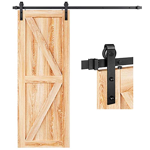 EaseLife 53 FT Sliding Barn Door Hardware Track KitBasic J PulleySlide Smoothly QuietlyEasy Install 53FT Track Kit for 3032 Wide Single Door - Image 1