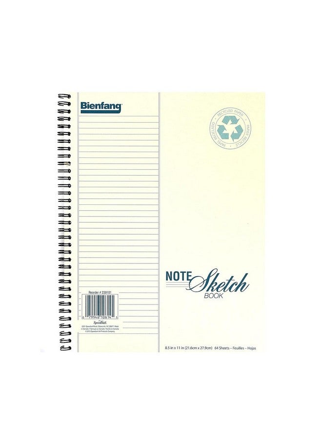 Notesketch Paper Pad Vericallylined 64 Pages 8.5Inch By 11Inch