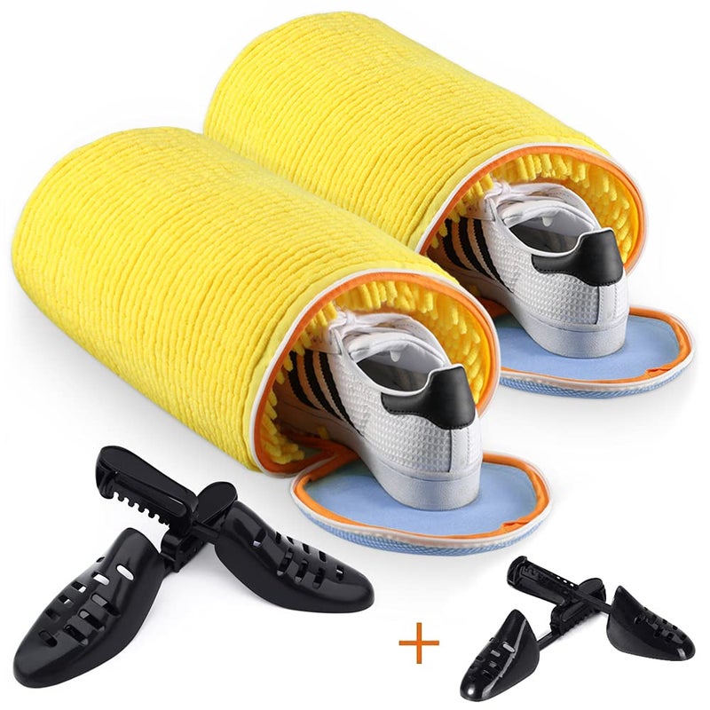 Teletrogy Shoes Laundry Bag Keep Shoes Clean Shoe Wash Bag for Washing Machine Reusable and Durable Zipper Shoe Washing Bag Sneaker Tennis Shoe Cleaner Kit Include Pair of Adjustable Shoe Trees