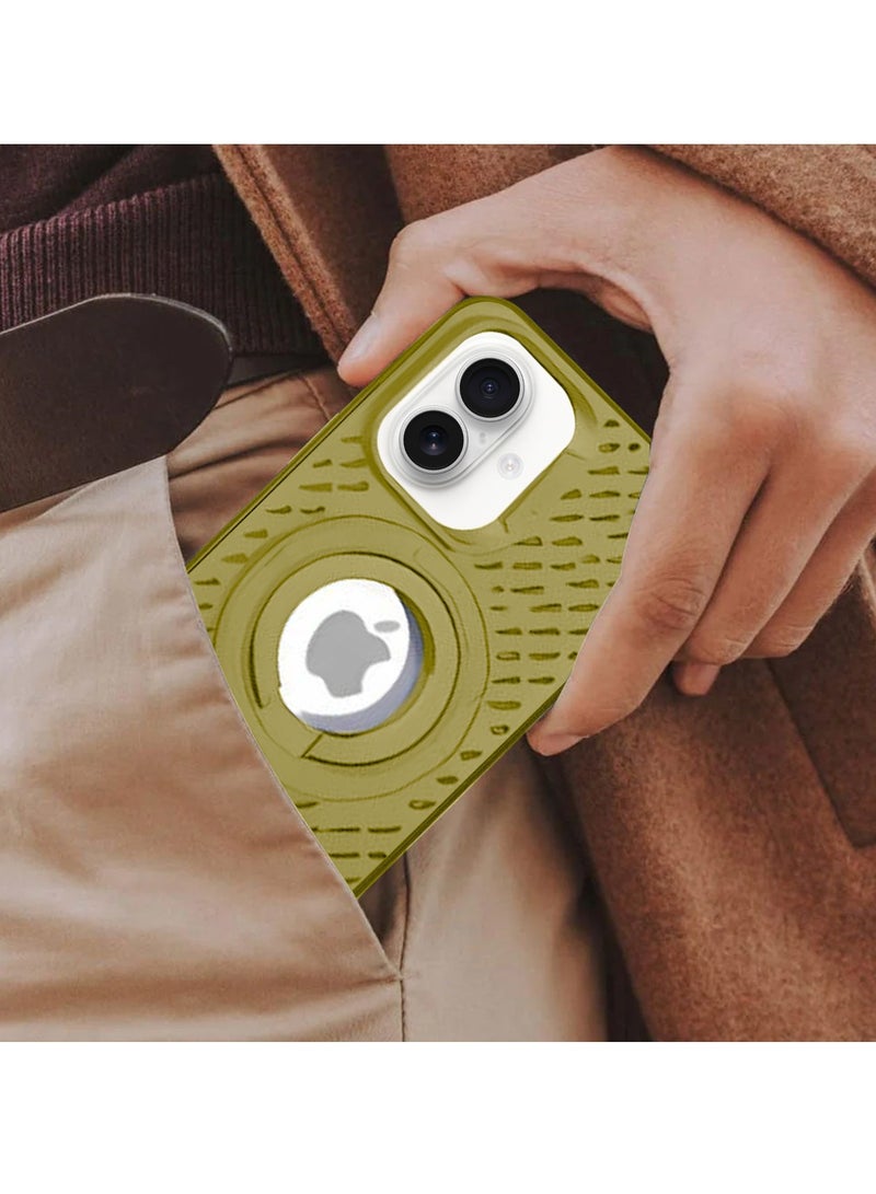 Wtech Apple iPhone 16 2024 Premium Silicone Magsafe with Ring Finger Grip Case Cover - Gold - Image 3