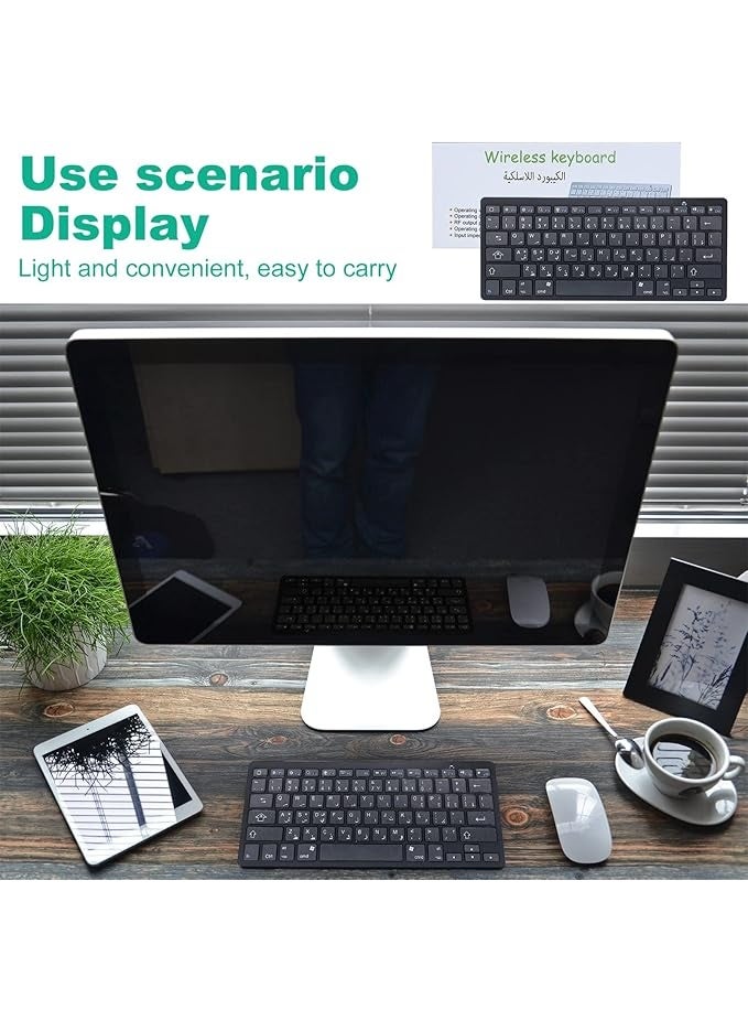 Wireless Bluetooth Keyboard for iPad – Portable Arabic & English Keyboard for iPad Pro/Air/Mini, iOS, Android Tablets & Smartphones - Image 3