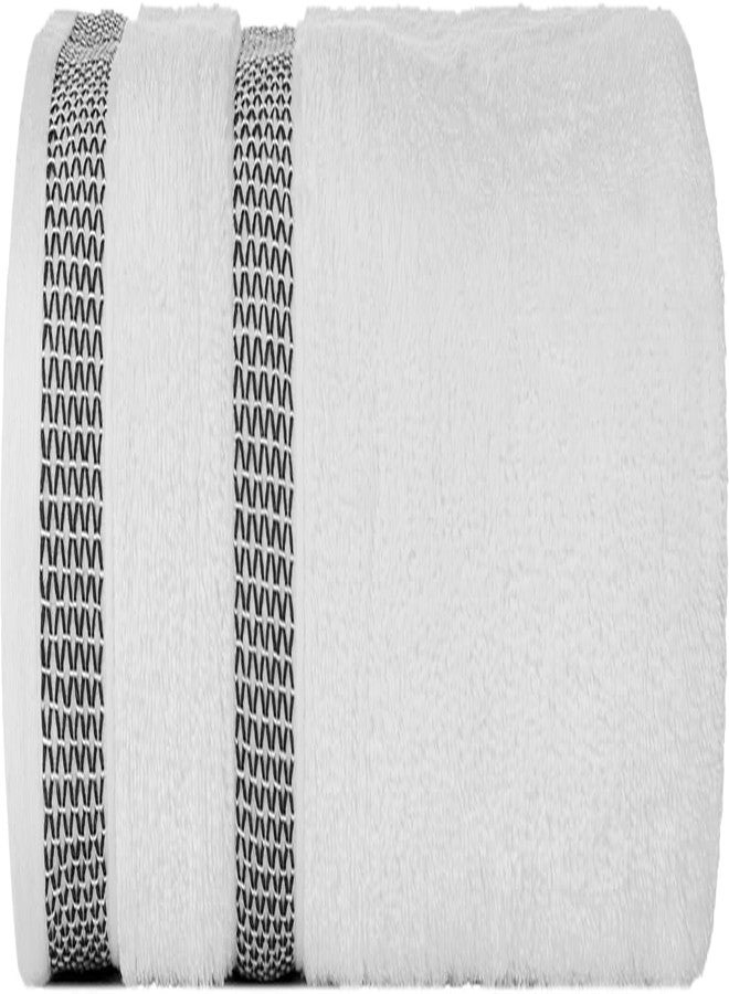 CASA COPENHAGEN Solitaire Mix 6 Pieces Towel Set- White + Jet Black, 600 GSM 2Bath Towel 2Hand Towel 2Washcloth, Designed in Denmark Made of Soft Egyptian Cotton for Bathroom, Kitchen & Shower - Image 2