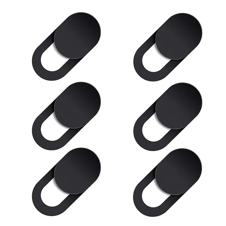 SKY-TOUCH 6PCS Ultra-Thin Webcam Cover for Laptop, PC, MacBook, iPad, Cell Phone – Privacy Protection (Black)