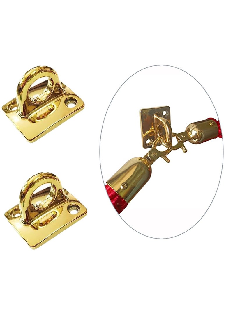 Excefore 2 Pcs Wall Plate Hanging Circle Hook, Crowd Control Stanchions Safety Barriers, Suitable for Barrier Velvet VIP Rope Crowd Control (Gold) - Image 3