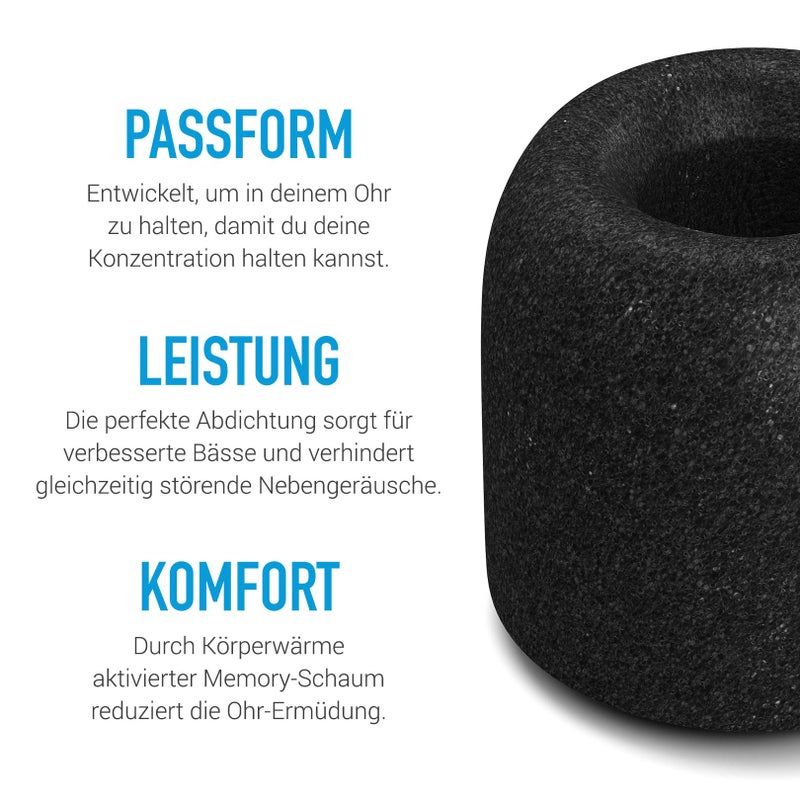 Comply 200 Core Series | Memory Foam Replacement IEM Ear Tips for Sennheiser, Bang Olufsen, Sony & More | Superior Noise Isolation, Ultimate Comfort, Secure Fit | Black, Small (3 Pairs) - Image 2