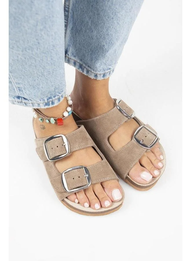Irene Women's Mink - Silver Buckle Double Buckle - Brown
