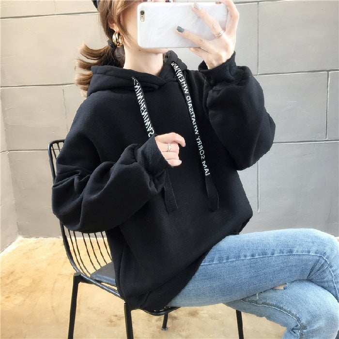2024 Anti-Pilling Hoodie Autumn Winter Loose Fit Casual Warm Sweatshirt Khaki - Image 3