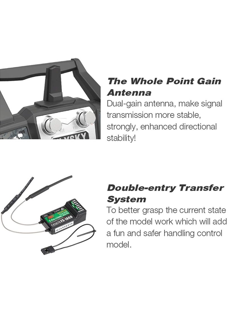 Flysky - Flysky Fs-I6X 10Ch 2.4Ghz Rc Transmitter Controller with Ia6B Receiver Upgrade Cable for Rc Boat Racing Drone - Image 1