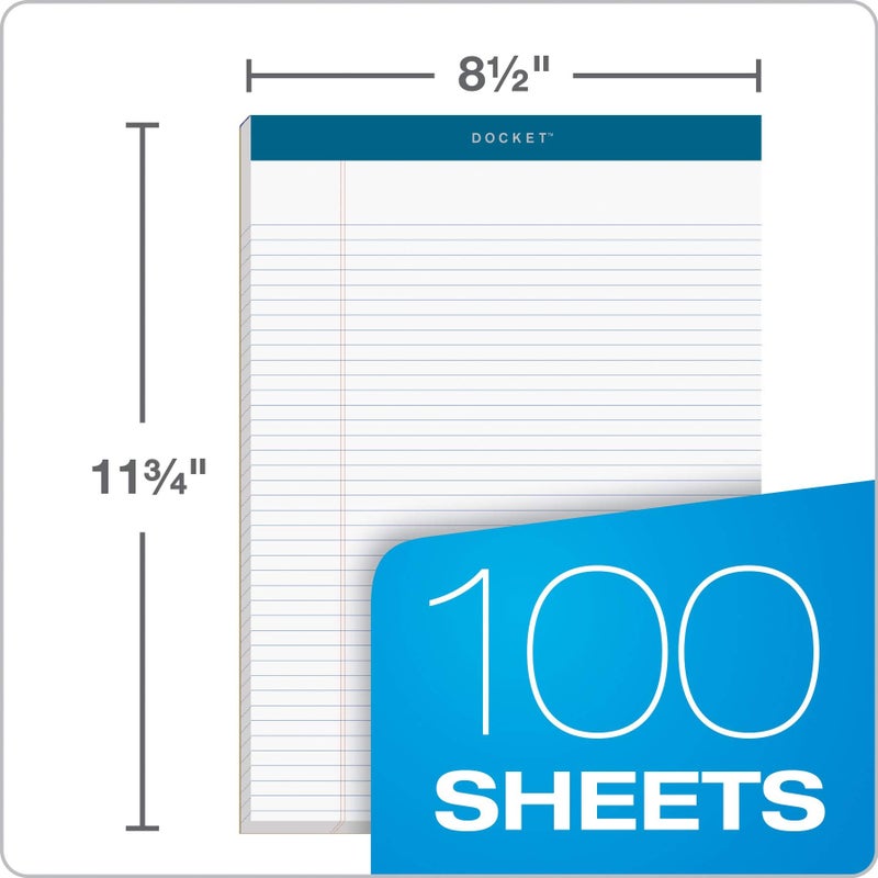 TOPS Docket Writing Pads, 8-1/2" x 11-3/4", Narrow Rule, White Paper, 100 Sheets, 4 Pack (99612) - Image 3