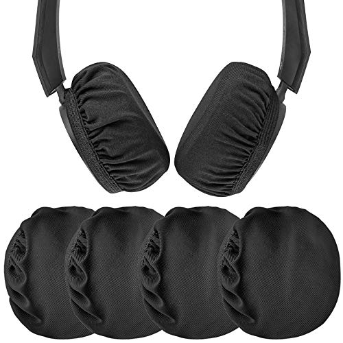 Geekria 2 Pairs Flex Fabric Headphones Ear Covers - Product Safety Certified - Washable & Stretchable Earcup Protectors for Over-Ear Headsets, Sweat Pads for Gym, Gaming (S/Black) - Image 1