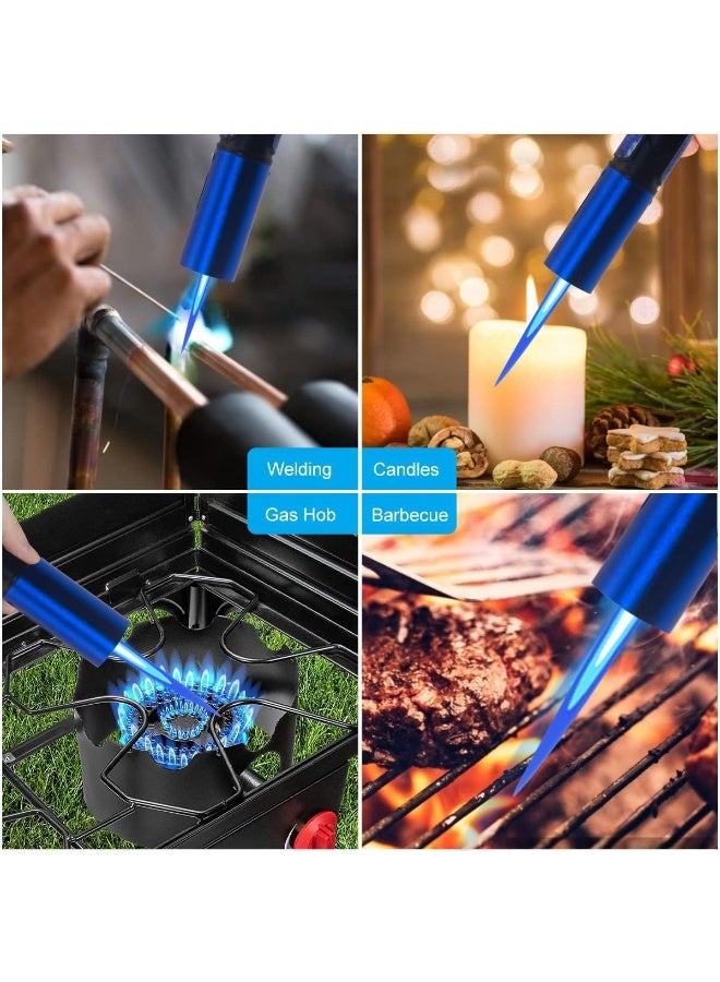 HOMESTAR Torch Lighters, Candle Lighters, Windproof Butane Refillable Gas Torch Lighter for Fireplaces, Camping, Kitchen, Blue - Image 5