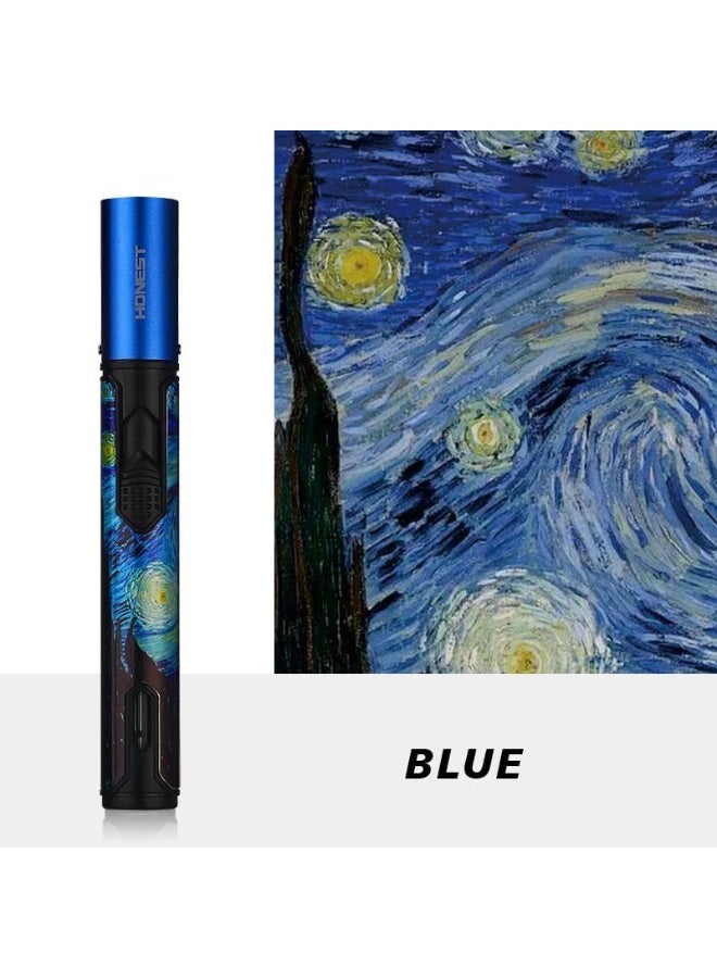 HOMESTAR Torch Lighters, Candle Lighters, Windproof Butane Refillable Gas Torch Lighter for Fireplaces, Camping, Kitchen, Blue - Image 2