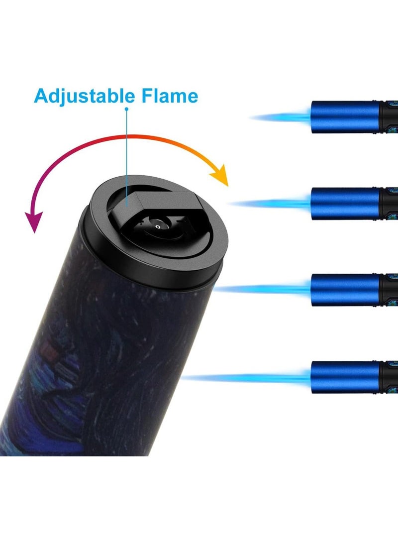 HOMESTAR Torch Lighters, Candle Lighters, Windproof Butane Refillable Gas Torch Lighter for Fireplaces, Camping, Kitchen, Blue - Image 4