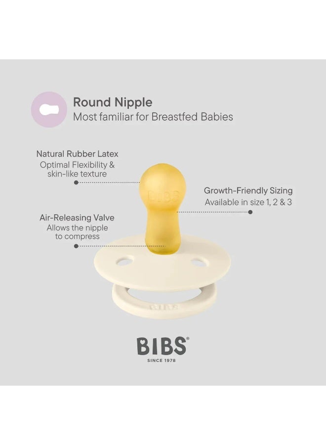 BIBS Pacifier Studio Colour 2 PACK Fusion Latex Size 2 Baby Blue Petrol mix - Image 3