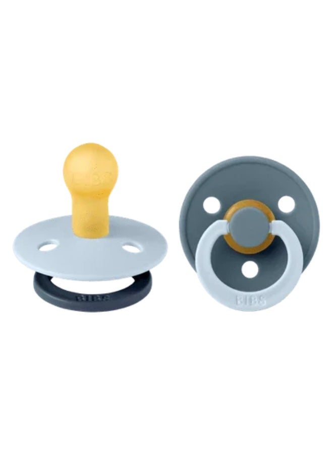 BIBS Pacifier Studio Colour 2 PACK Fusion Latex Size 2 Baby Blue Petrol mix - Image 2