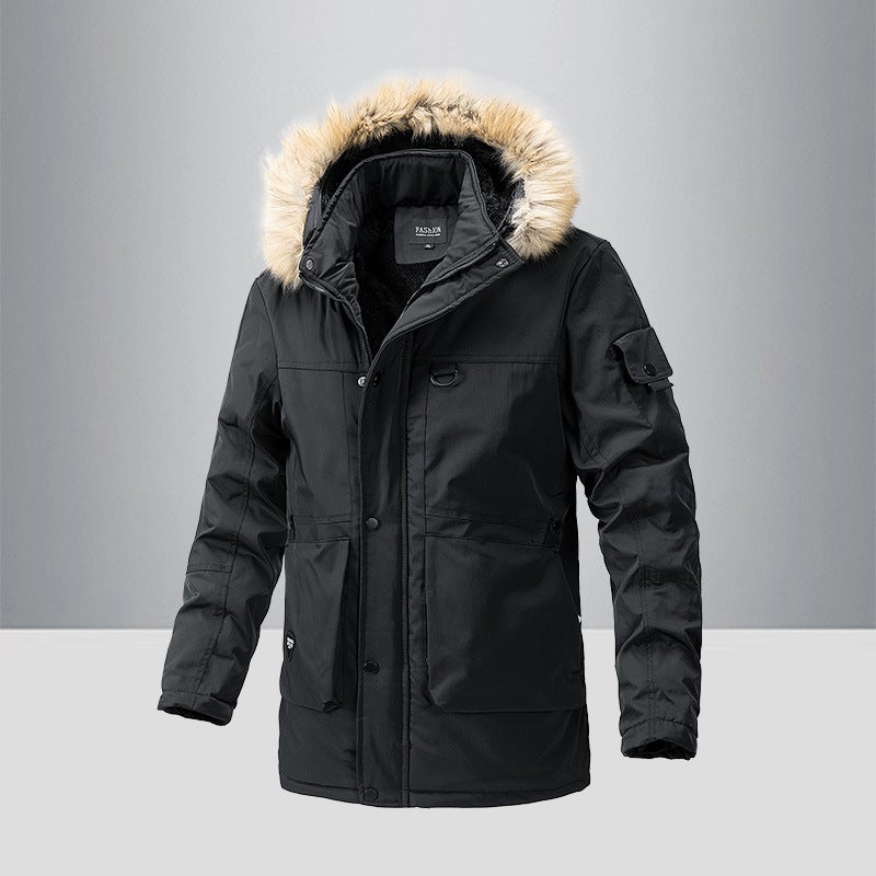 Winter New Waterproof Cotton Clothes Removable Hooded Cotton-Padded Jacket Men'S Mid-Length Thickened Cotton-Padded Jacket For Men - Image 5