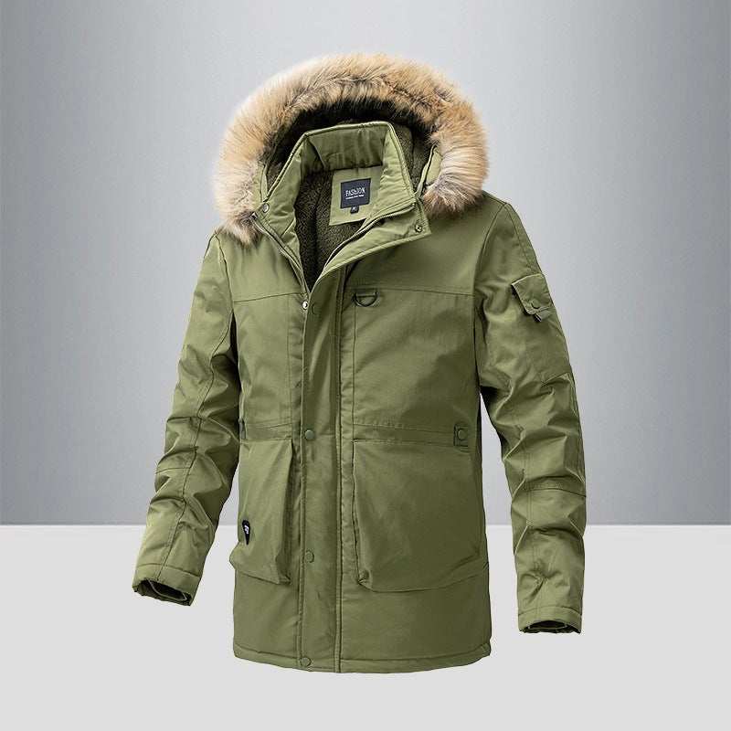 Winter New Waterproof Cotton Clothes Removable Hooded Cotton-Padded Jacket Men'S Mid-Length Thickened Cotton-Padded Jacket For Men - Image 4