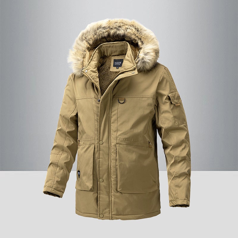Winter New Waterproof Cotton Clothes Removable Hooded Cotton-Padded Jacket Men'S Mid-Length Thickened Cotton-Padded Jacket For Men - Image 1