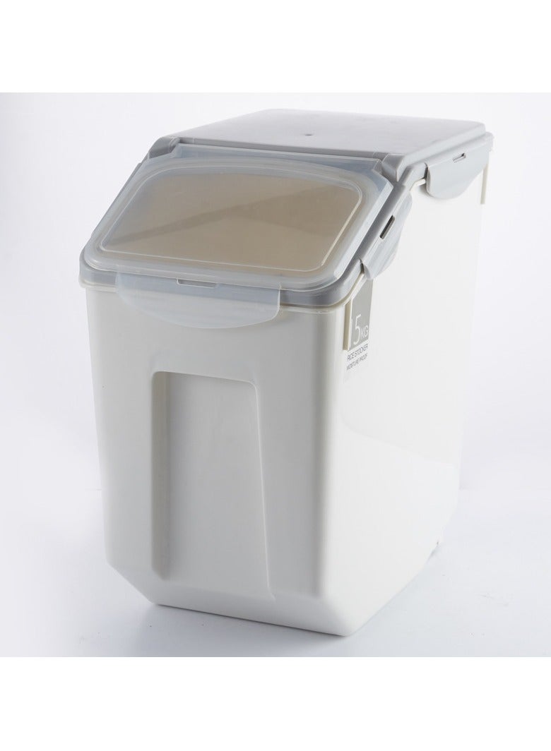 Rice Storage Bucket, High-Quality PP Material, Large-Capacity, Insect-Proof And Moisture-Proof, Kitchen Rice Bucket, Household Rice Box 15kg - Image 1