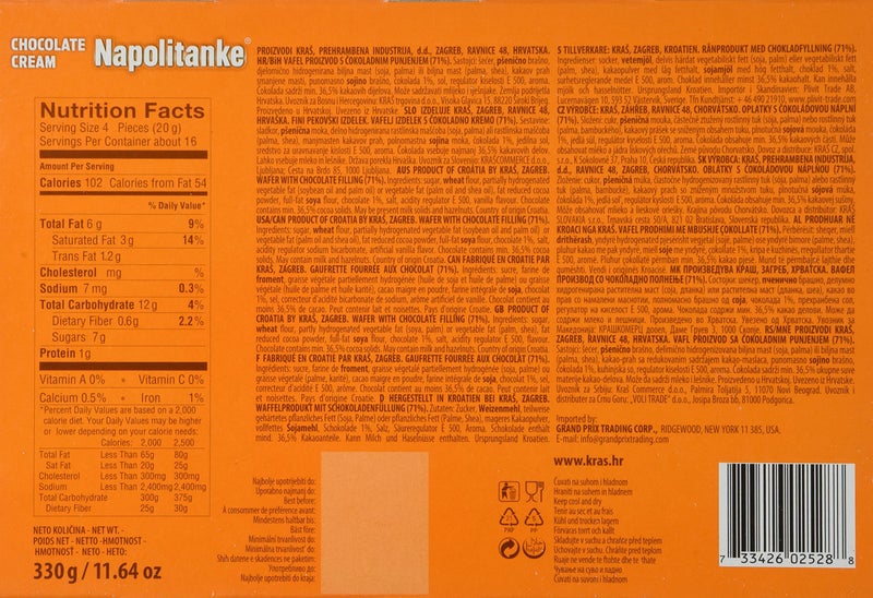 Kras Napolitanke Chocolate -Cream Wafers (11.64oz / 330g) - Image 2