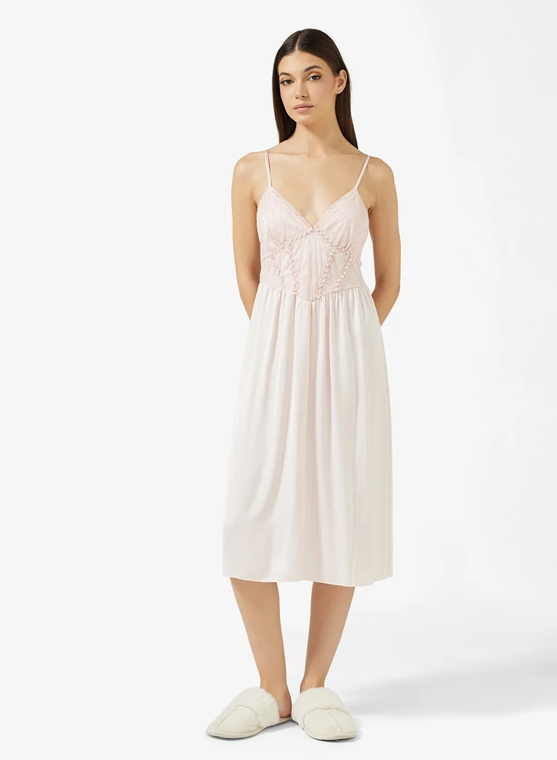 ايلا Night Dress With Lace