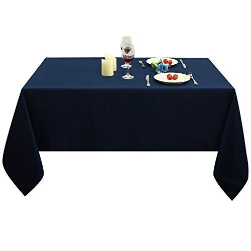 Obstal Rectangle Table Clothes for 8 Foot Rectangle Tables, Oil-Proof Spill-Proof and Water Resistance Tablecloth, Decorative Fabric Table Cover for Outdoor and Indoor Use (Navy Blue, 60 x 120 Inch) - Image 2