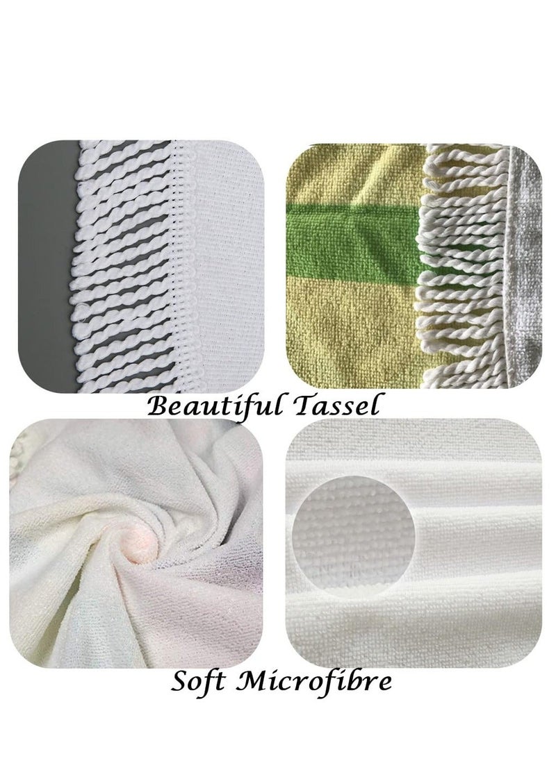 Y&D SYOSI Round Beach Towel Blanket with Tassels 150cm Large Soft Absorbent Fast Dry Microfiber for Men and Women Travel Swimming Pool Picnic Table Mat  - Image 5