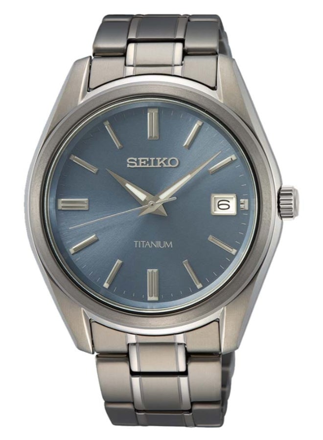 Seiko ساعة كوارتز أنالوج للرجال بسوار ستانلس ستيل SUR371P1، فضي - Image 1