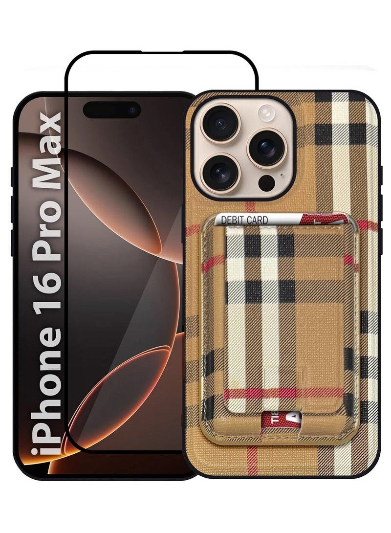 CATANES iPhone 16 Pro Max Case 2 Pack, Soft Flexible PU Leather, Durable Anti-Scratch Case with Detachable Classic Card Wallet Holder,1 case 1 Screen Protector