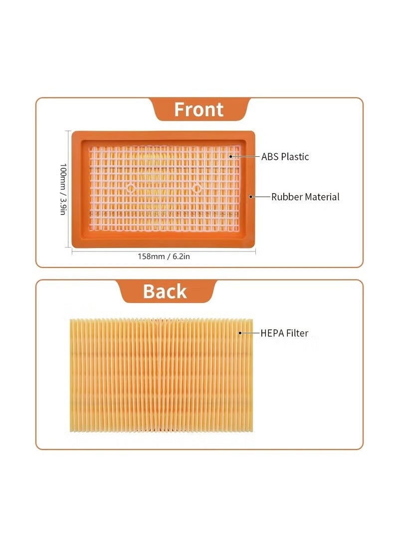 Realfrog - 2Pack Pleated Filter Replacement for Karcher WD4 WD5 WD6 MV4 MV5 MV6 Wet and Dry Vacuum Cleaner Part - Image 1
