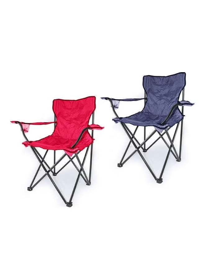 2-Piece Foldable Camping Chair Set with Bag Assorted