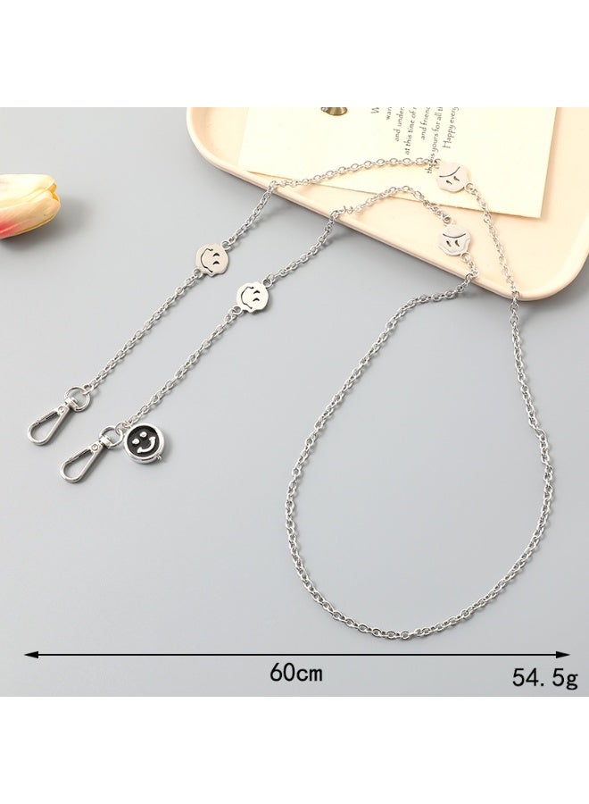 NIBEMINENT Phone Charm/ Chain Strap for Women Girls, Double Sided Smiling Face Cell Phone Case Lanyard Wrist Strap