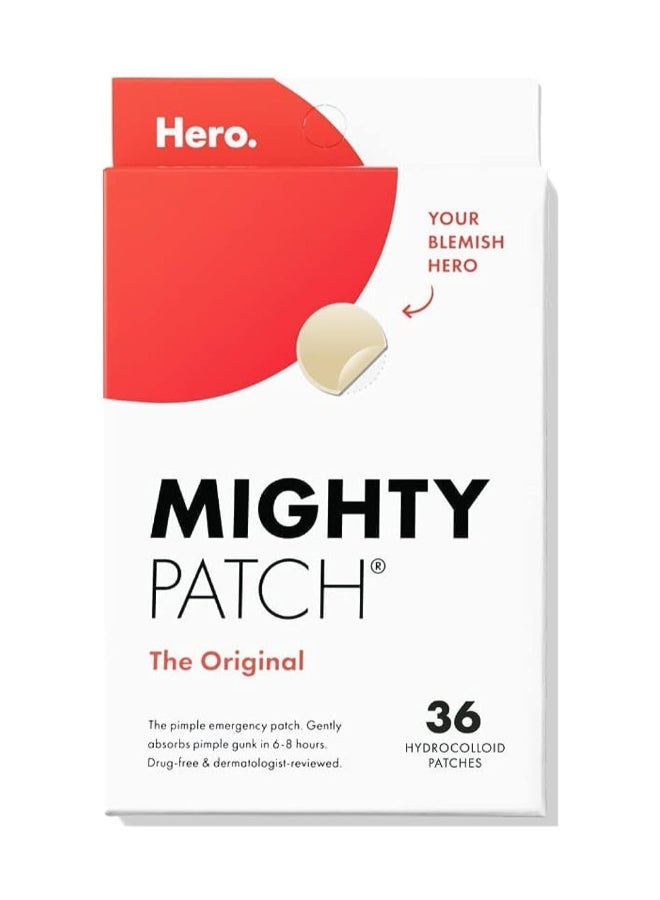 Mighty Patch 36-Piece Hydrocolloid Acne Pimple Spot Treatment for Face - Image 1