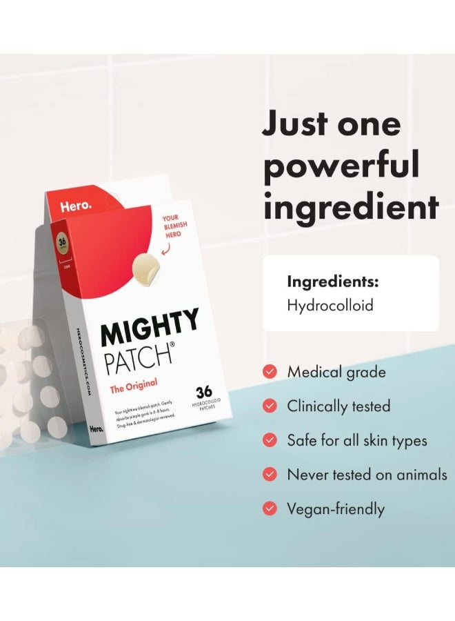 Mighty Patch 36-Piece Hydrocolloid Acne Pimple Spot Treatment for Face - Image 3